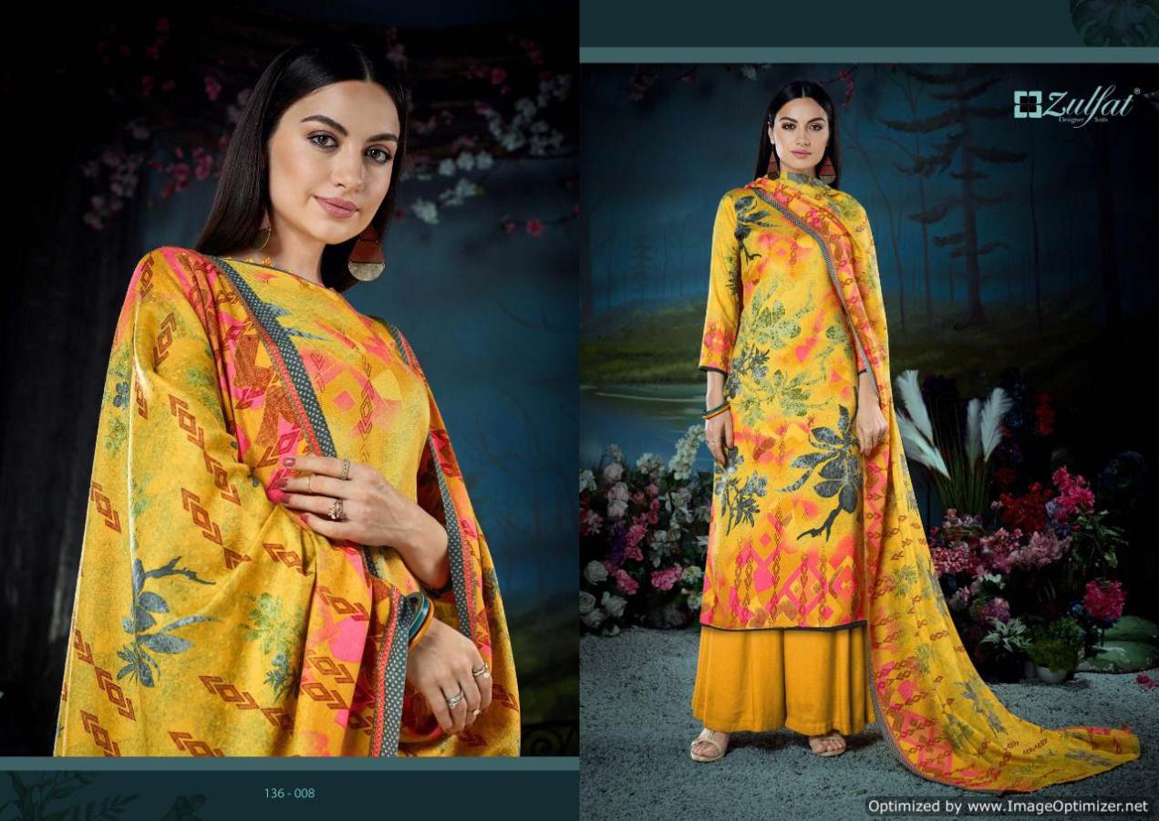 Zulfat Winter Fantasy 2 Pure Pashmina Designer Party Wear Dress Material